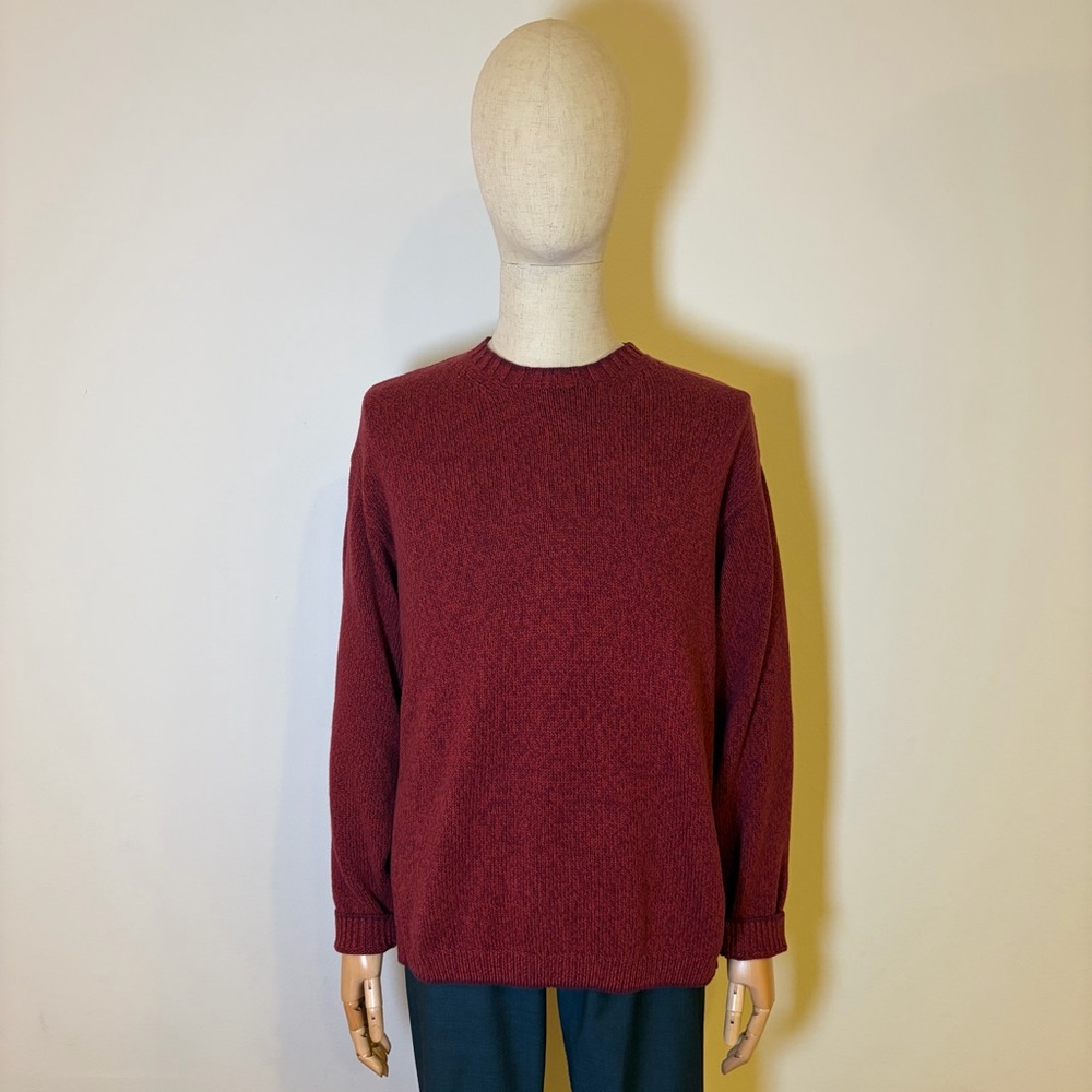 Tommy Bahama Men’s Maroon Cotton-Wool Sweater Size L – Excellent Condition